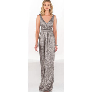 Sorella Vita Silver Formal Gown Dress Size 14
